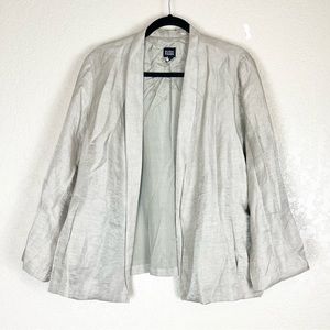 Eileen Fisher extra large blazer Linen blend 100% silk lining pocketed